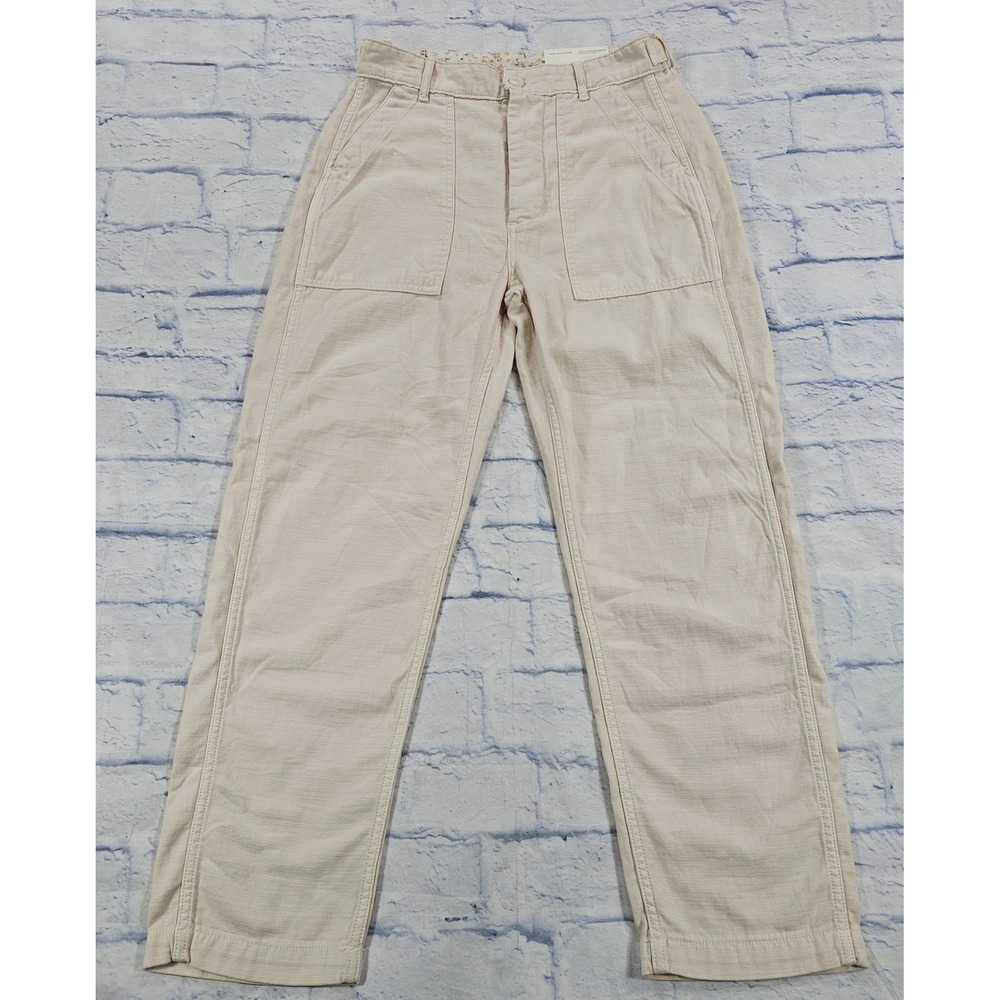 American Eagle Pants Womens 6 Cream Highest Rise 90s Boyfriend Cotton Utility